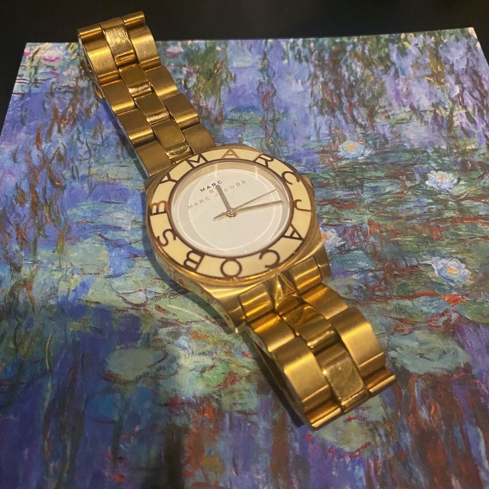 Marc by Marc Jacobs Gold Watch with White Face
